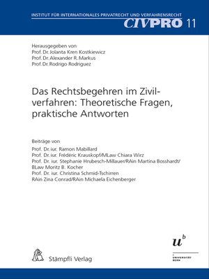 cover image of Das Rechtsbegehren im Zivilverfahren